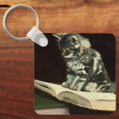 Vintages Tier, Niedliche Viktorianische Kätzchen L Schlüsselanhänger (Vorderseite)