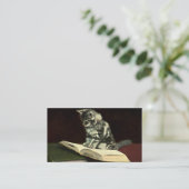 Vintages Tier, Niedliche Viktorianische Kätzchen L Visitenkarte (Stehend Vorderseite)