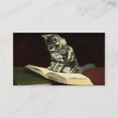 Vintages Tier, Niedliche Viktorianische Kätzchen L Visitenkarte (Vorderseite)