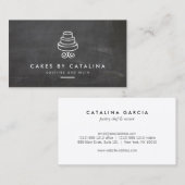 Vintages "Tiered Cake"-Logo auf der Tafelbäckerei Visitenkarte (Vorne/Hinten)