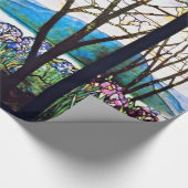 Vintages Tiffany beflecktes Glasfenster Geschenkpapier (Ecke)