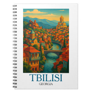 Vintages Tiflis-Reisen - Retro-Kunstwerk Notizblock