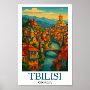 Vintages Tiflis-Reisen - Retro-Kunstwerk Poster
