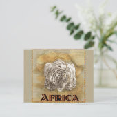 Vintages Tiger Africa Reiseplan Postkarte (Stehend Vorderseite)