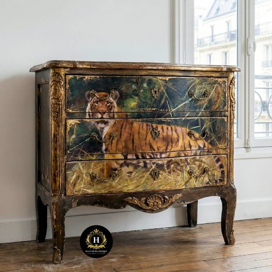 Vintages Tiger-Dekoupage-Tissue Paper Seidenpapier