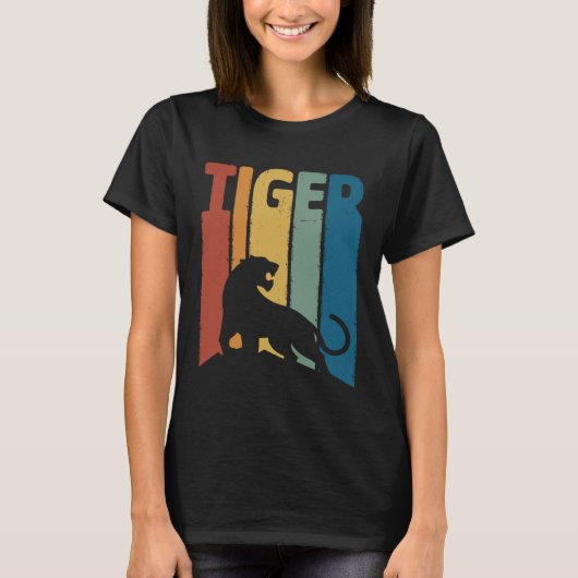 Vintages Tiger-Tier Frauen Chinesisches Geschlecht T-Shirt (Vorderseite)