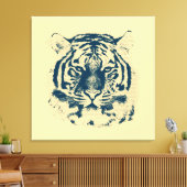 Vintages Tigergesicht Nah Leinwanddruck (Insitu (Wohnzimmer))