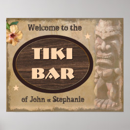 Vintages Tiki Bar Sign mit Ihrem Namen(en) Poster