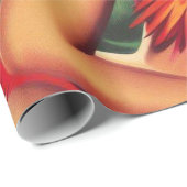 Vintages Tiki-Button hoch Geschenkpapier (Rolleneckpunkt)