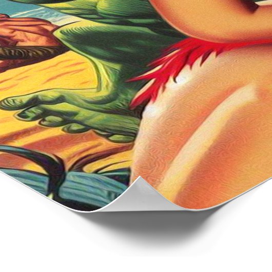 Vintages Tiki-Button hoch Poster (Ecke)