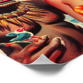 Vintages Tiki-Button Poster (Ecke)