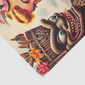 Vintages Tiki-Button Seidenpapier (Ausschnitt)