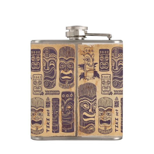 Vintages Tiki Set Flachmann (Rückseite)