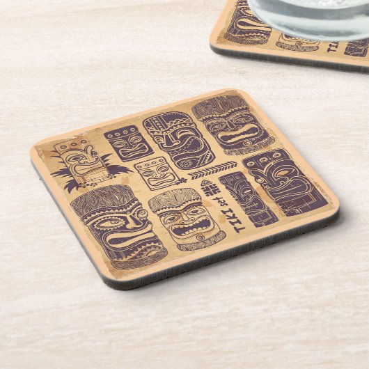 Vintages Tiki Set Untersetzer (Linke Seite)