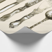 Vintages Tischbesteck, das Set-Verpackungs-Papier Geschenkpapier (Ecke)