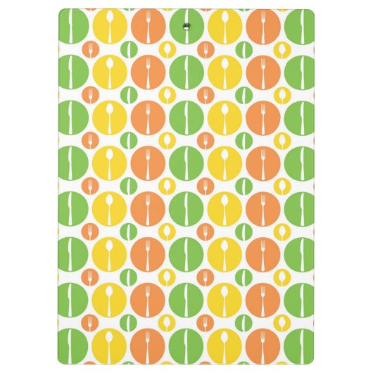 Vintages Tischbesteck-Muster Klemmbrett (Rückseite)