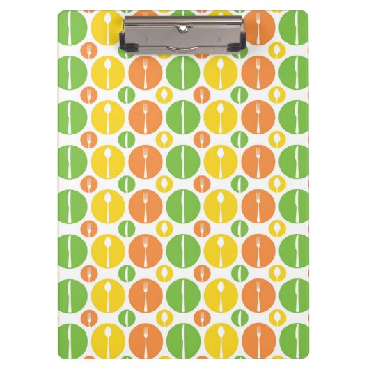 Vintages Tischbesteck-Muster Klemmbrett (Vorderseite)