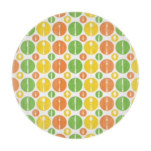 Vintages Tischbesteck-Muster Schneidebrett (Vorderseite)