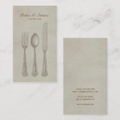 Vintages Tischbesteck-schlichter einfacher Visitenkarte (Vorne/Hinten)