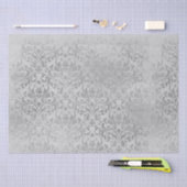 Vintages Tissue Paper "Grau Damaskus" Seidenpapier (Handwerk)