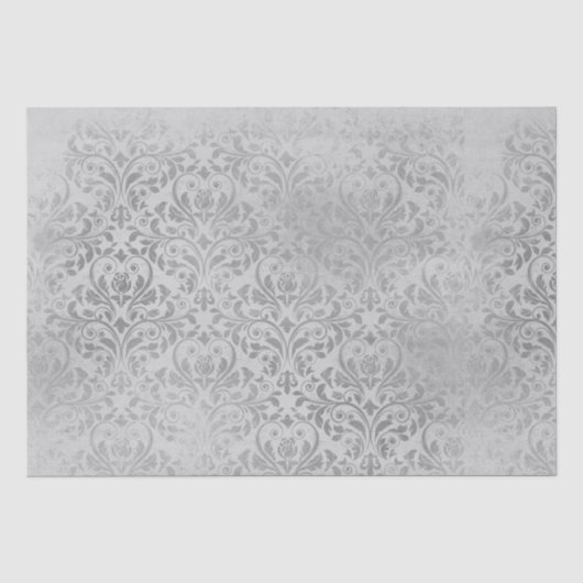 Vintages Tissue Paper "Grau Damaskus" Seidenpapier (Vorderseite)
