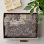 Vintages Tissue-Papier für Creme und Brauntöne Seidenpapier (Geschenk)