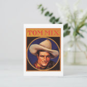 Vintages Tom Mix Cowboy-Zigarrenlabel Postkarte (Stehend Vorderseite)