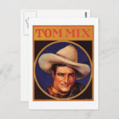 Vintages Tom Mix Cowboy-Zigarrenlabel Postkarte (Vorne/Hinten)