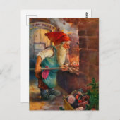 Vintages Tomte oder Nisse Gingerbread Baker Beauti Postkarte (Vorne/Hinten)