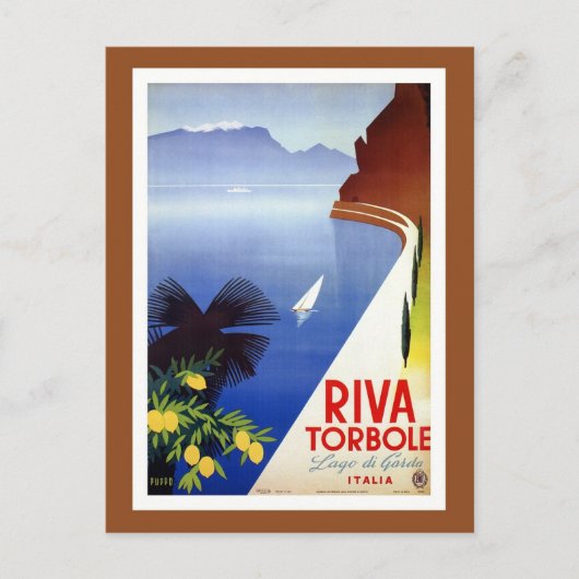 Vintages Torbole Riva Gardasee Italienische Reise Postkarte (Vorderseite)