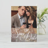 Vintages toskanisches Save the Date Foto (Stehend Vorderseite)