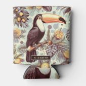 Vintages Toucan Tropical Pattern Dosenkühler (Vorderseite)
