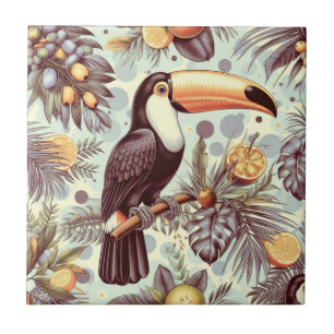 Vintages Toucan Tropical Pattern Fliese