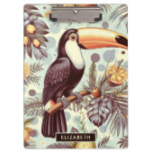 Vintages Toucan Tropical Pattern Klemmbrett (Vorderseite)