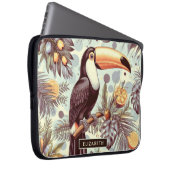 Vintages Toucan Tropical Pattern Laptopschutzhülle (Vorne Rechts)