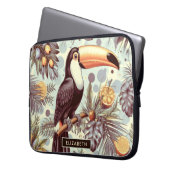 Vintages Toucan Tropical Pattern Laptopschutzhülle (Vorderseite Links)