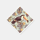 Vintages Toucan Tropical Pattern Serviette (Ecke)