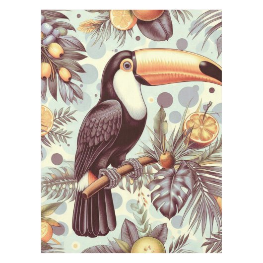 Vintages Toucan Tropical Pattern Tischdecke (Vorderseite)
