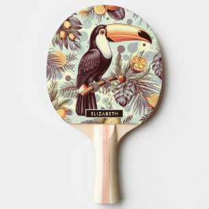 Vintages Toucan Tropical Pattern Tischtennis Schläger