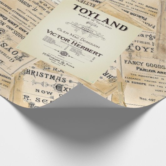 Vintages Toyland Weihnachtsverpackungs-Papier Geschenkpapier (Ecke)