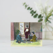 Vintages traditionelles japanisches Mahjong 麻 雀 Postkarte (Stehend Vorderseite)