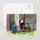 Vintages traditionelles japanisches Mahjong 麻 雀 Postkarte (Vorne/Hinten)