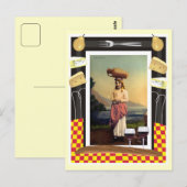 Vintages traditionelles sizilianisches Mädchen, We Postkarte (Vorne/Hinten)