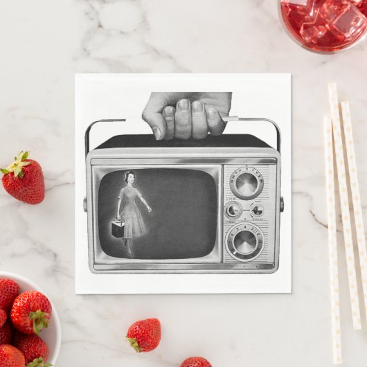 Vintages tragbares Fernsehpapier Napkins Serviette (Beispiel)