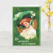 Vintages Tragen der grünen des St Patrick Karte (Gelbe Blume)