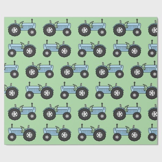 Vintages Traktor-blaues Abpackpapier Geschenkpapier (Flach)