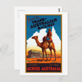 Vintages Trans-Australisches Eisenbahnreisepaket Postkarte (Vorne/Hinten)