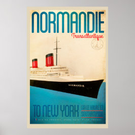 Vintages Transatlantisches Reiseplakat Poster