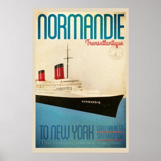 Vintages Transatlantisches Reiseplakat Poster (Vorne)