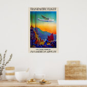 Vintages transpazifisches Reiseplakat Poster (Küche)
